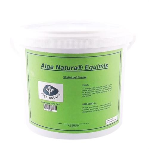 2.5 kg bucket of spirulina for horses in powder form