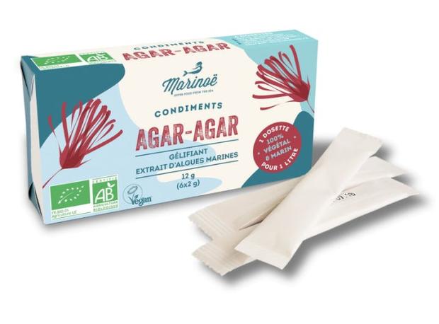 AGAR-AGAR EN STICK BIO DE 6*2 GRAMMES Thalado Comptoir des Algues AGA6X2 :  Produits à base d'algues et cosmétiques marins Bio Thalado